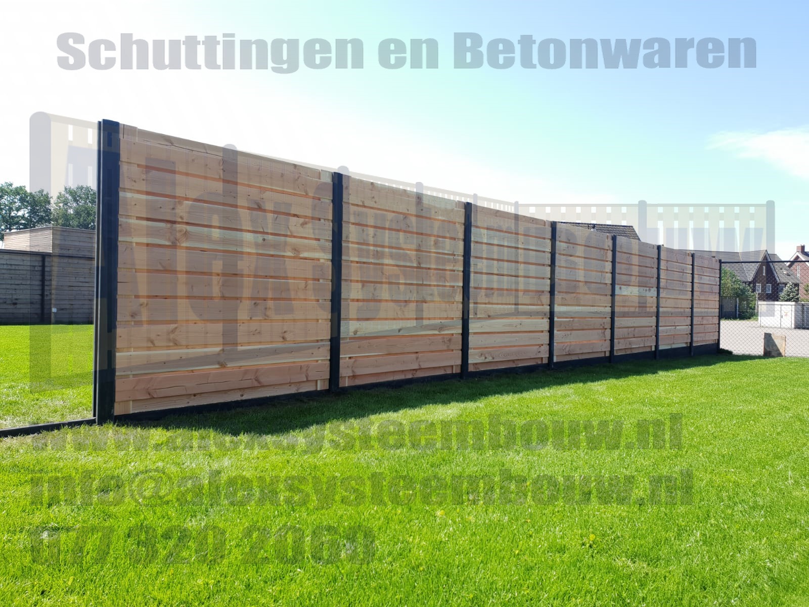 Aan boord Surichinmoi blik Schutting met 23 planks lariks/douglas tuinschermen horizontaal - Alex  Systeembouw
