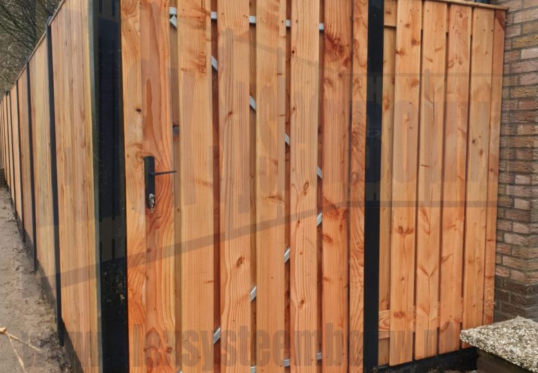 Enkele poort met lariks/douglas hout 100cm breed